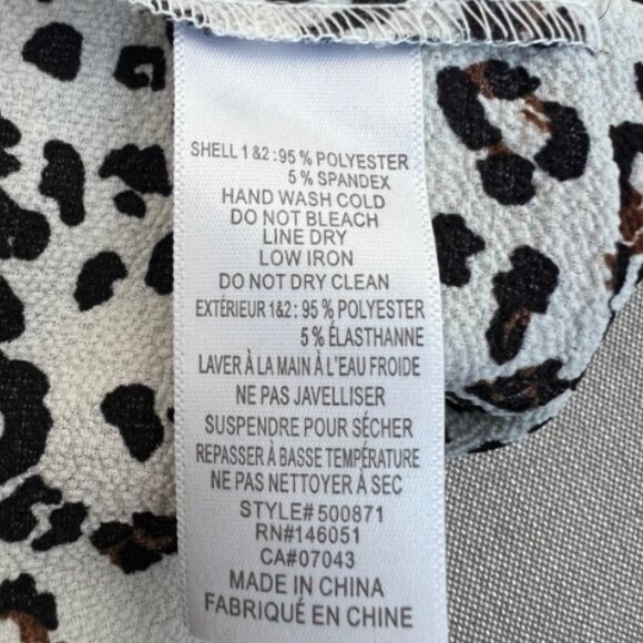 Monteau Leopard Print Dress / Black, White & Brown / Size L - Picture 8 of 8